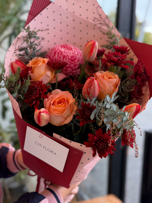 Mom’s Crimson Bouquet