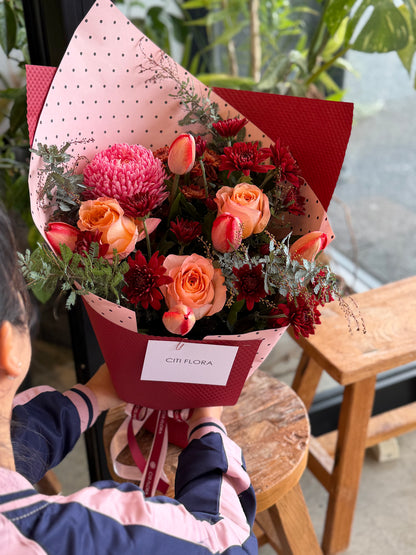 Mom’s Crimson Bouquet