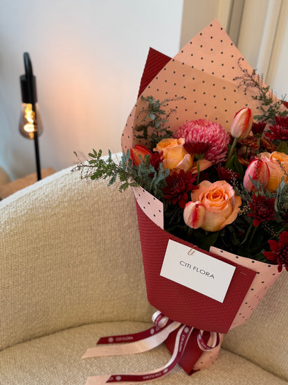 Mom’s Crimson Bouquet